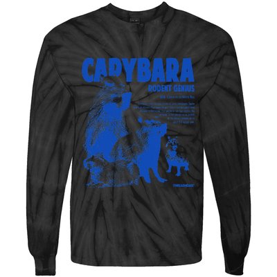 Capybara Rodent Genius Tie-Dye Long Sleeve Shirt