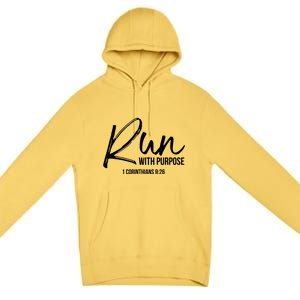 Christian Runner Gift Running Gear Run With Purpose Quote Great Gift Premium Pullover Hoodie