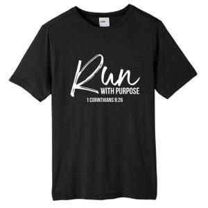 Christian Runner Gift Running Gear Run With Purpose Quote Great Gift Tall Fusion ChromaSoft Performance T-Shirt