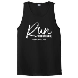 Christian Runner Gift Running Gear Run With Purpose Quote Great Gift PosiCharge Competitor Tank