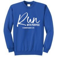 Christian Runner Gift Running Gear Run With Purpose Quote Great Gift Sweatshirt