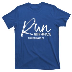 Christian Runner Gift Running Gear Run With Purpose Quote Great Gift T-Shirt