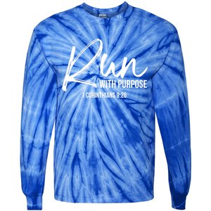 Christian Runner Gift Running Gear Run With Purpose Quote Great Gift Tie-Dye Long Sleeve Shirt