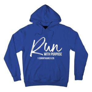 Christian Runner Gift Running Gear Run With Purpose Quote Great Gift Tall Hoodie