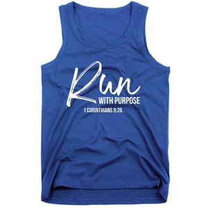 Christian Runner Gift Running Gear Run With Purpose Quote Great Gift Tank Top