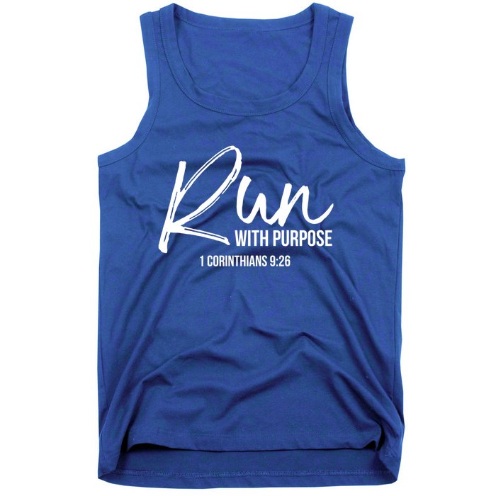 Christian Runner Gift Running Gear Run With Purpose Quote Great Gift Tank Top