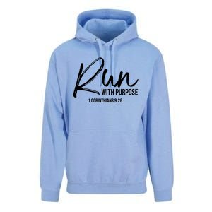 Christian Runner Gift Running Gear Run With Purpose Quote Great Gift Unisex Surf Hoodie