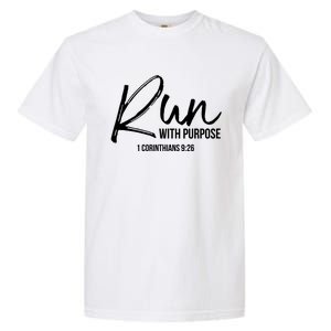 Christian Runner Gift Running Gear Run With Purpose Quote Great Gift Garment-Dyed Heavyweight T-Shirt