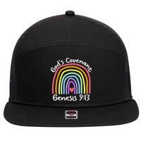 Christian Rainbow God’s Covenant G.e.n.e.s.i.s 913 7 Panel Mesh Trucker Snapback Hat