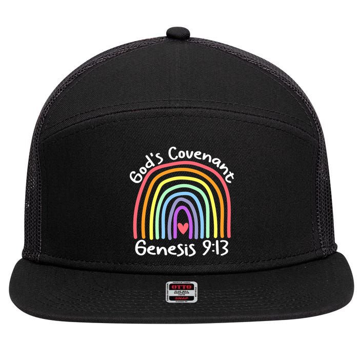 Christian Rainbow God’s Covenant G.e.n.e.s.i.s 913 7 Panel Mesh Trucker Snapback Hat