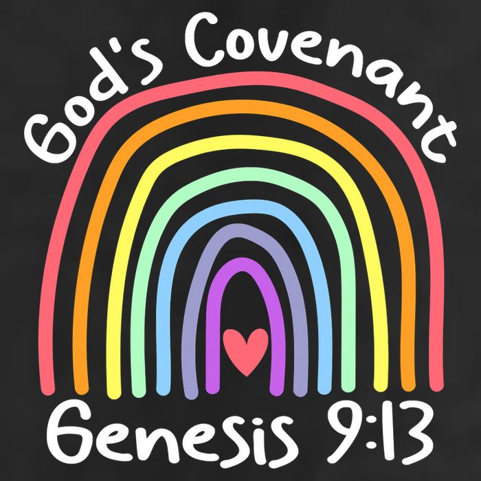 Christian Rainbow God’s Covenant G.e.n.e.s.i.s 913 7 Panel Mesh Trucker Snapback Hat