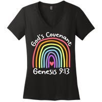Christian Rainbow God’s Covenant G.e.n.e.s.i.s 913 Women's V-Neck T-Shirt
