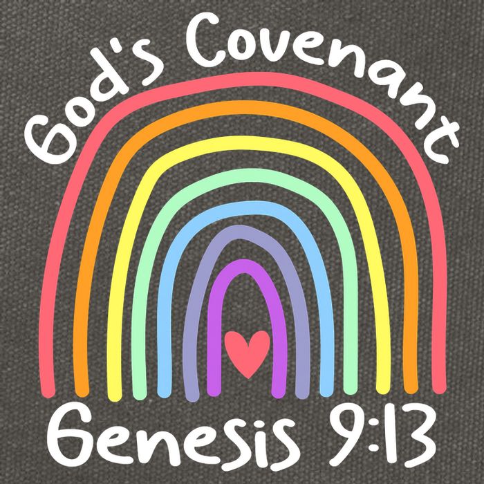 Christian Rainbow God’s Covenant G.e.n.e.s.i.s 913 Cotton Canvas Backpack