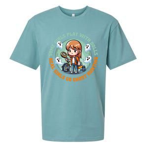 Cute Redhead Ghost Hunting Design Humor Gift Sueded Cloud Jersey T-Shirt