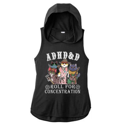 Cats Rpg Gamer Roll For Concentration D20 Dice Nerdy Ladies PosiCharge Tri-Blend Wicking Draft Hoodie Tank