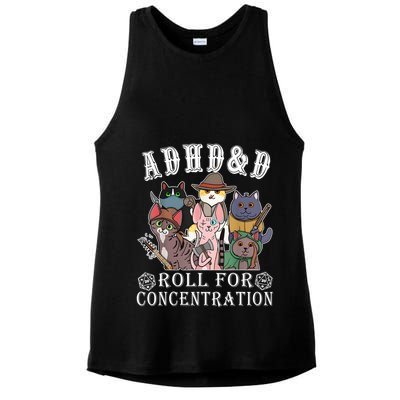 Cats Rpg Gamer Roll For Concentration D20 Dice Nerdy Ladies PosiCharge Tri-Blend Wicking Tank
