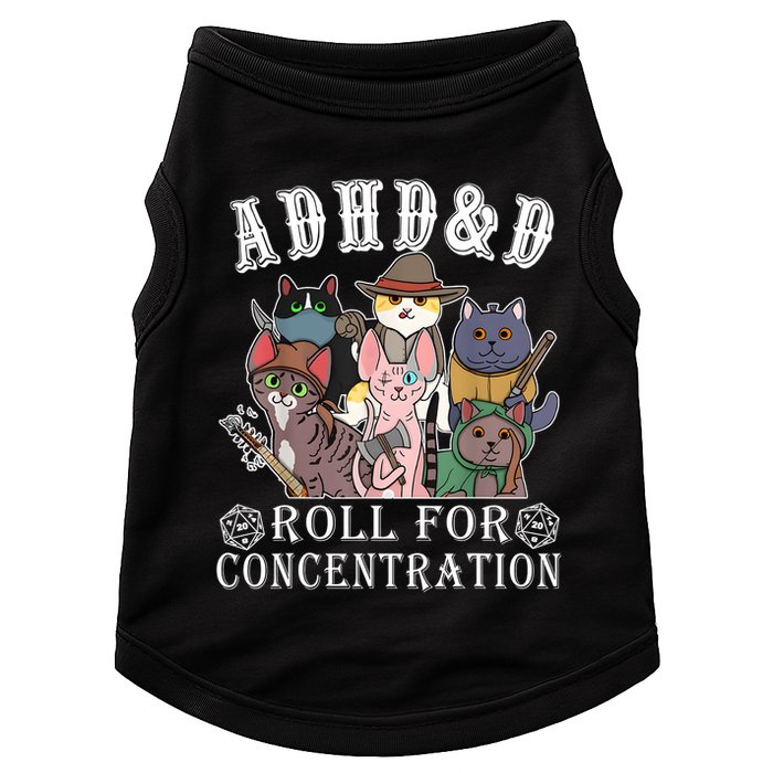Cats Rpg Gamer Roll For Concentration D20 Dice Nerdy Doggie Tank
