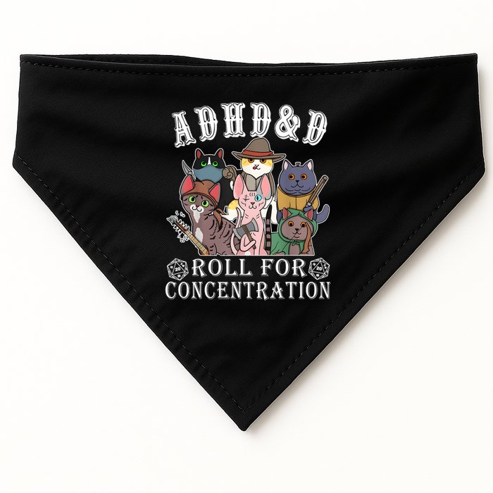 Cats Rpg Gamer Roll For Concentration D20 Dice Nerdy USA-Made Doggie Bandana