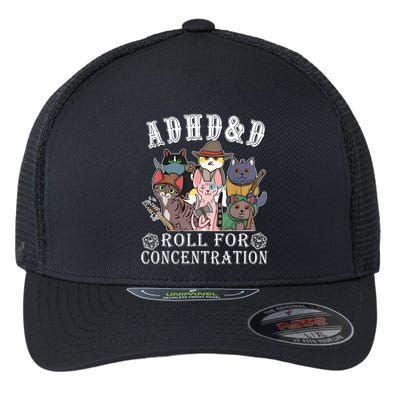 Cats Rpg Gamer Roll For Concentration D20 Dice Nerdy Flexfit Unipanel Trucker Cap