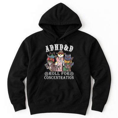 Cats Rpg Gamer Roll For Concentration D20 Dice Nerdy Hoodie