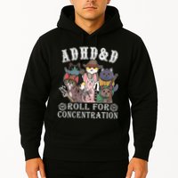 Cats Rpg Gamer Roll For Concentration D20 Dice Nerdy Hoodie