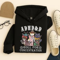 Cats Rpg Gamer Roll For Concentration D20 Dice Nerdy Hoodie