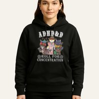 Cats Rpg Gamer Roll For Concentration D20 Dice Nerdy Hoodie