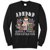Cats Rpg Gamer Roll For Concentration D20 Dice Nerdy Sweatshirt