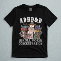 Cats Rpg Gamer Roll For Concentration D20 Dice Nerdy T-Shirt