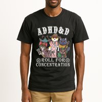 Cats Rpg Gamer Roll For Concentration D20 Dice Nerdy Tall T-Shirt