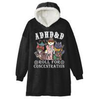 Cats Rpg Gamer Roll For Concentration D20 Dice Nerdy Hooded Wearable Blanket