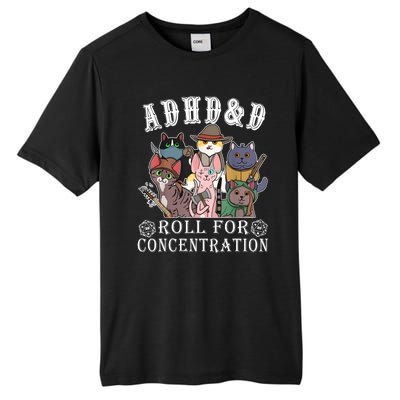 Cats Rpg Gamer Roll For Concentration D20 Dice Nerdy Tall Fusion ChromaSoft Performance T-Shirt