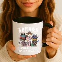 Cats Rpg Gamer Roll For Concentration D20 Dice Nerdy Mug