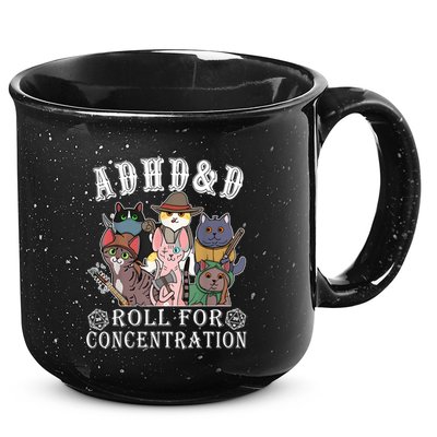 Cats Rpg Gamer Roll For Concentration D20 Dice Nerdy 15oz Campfire Ceramic Mug