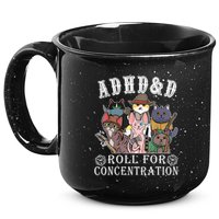 Cats Rpg Gamer Roll For Concentration D20 Dice Nerdy 15oz Campfire Ceramic Mug