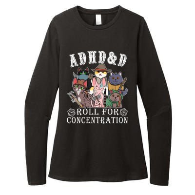 Cats Rpg Gamer Roll For Concentration D20 Dice Nerdy Womens CVC Long Sleeve Shirt