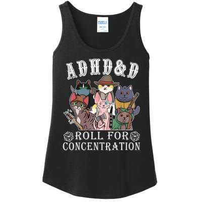 Cats Rpg Gamer Roll For Concentration D20 Dice Nerdy Ladies Essential Tank