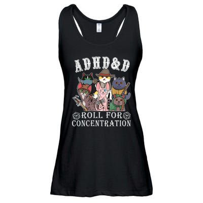 Cats Rpg Gamer Roll For Concentration D20 Dice Nerdy Ladies Essential Flowy Tank