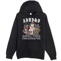 Cats Rpg Gamer Roll For Concentration D20 Dice Nerdy Premium Pullover Hoodie