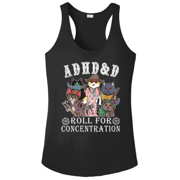 Cats Rpg Gamer Roll For Concentration D20 Dice Nerdy Ladies PosiCharge Competitor Racerback Tank