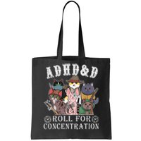 Cats Rpg Gamer Roll For Concentration D20 Dice Nerdy Tote Bag