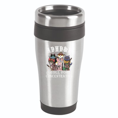 Cats Rpg Gamer Roll For Concentration D20 Dice Nerdy 16oz Travel Tumbler