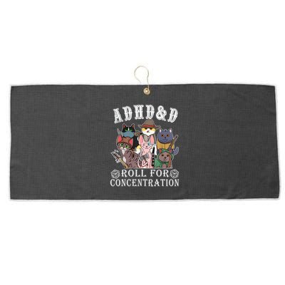 Cats Rpg Gamer Roll For Concentration D20 Dice Nerdy Large Microfiber Waffle Golf Towel