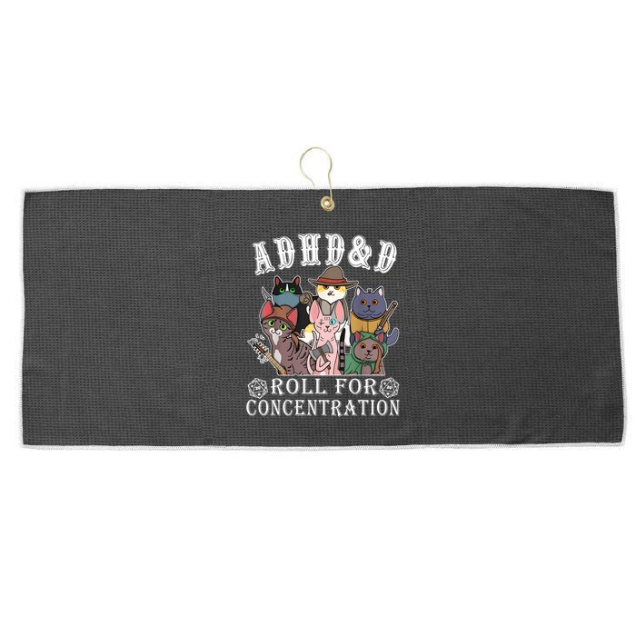 Cats Rpg Gamer Roll For Concentration D20 Dice Nerdy Large Microfiber Waffle Golf Towel