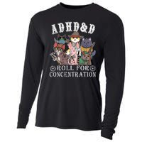 Cats Rpg Gamer Roll For Concentration D20 Dice Nerdy Cooling Performance Long Sleeve Crew