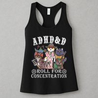 Cats Rpg Gamer Roll For Concentration D20 Dice Nerdy Womens Tank Top
