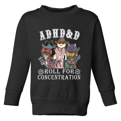 Cats Rpg Gamer Roll For Concentration D20 Dice Nerdy Toddler Sweatshirt