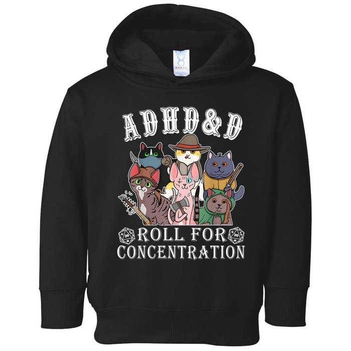 Cats Rpg Gamer Roll For Concentration D20 Dice Nerdy Toddler Hoodie