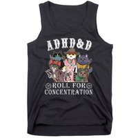 Cats Rpg Gamer Roll For Concentration D20 Dice Nerdy Tank Top