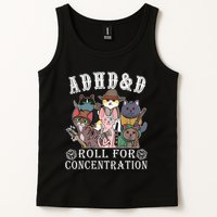 Cats Rpg Gamer Roll For Concentration D20 Dice Nerdy Tank Top
